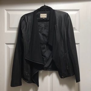 Olive and Oak vegan leather and knit jacket